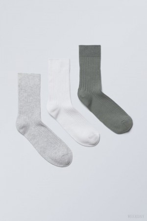 Weekday 3-pack Selma Socks Dusty Accent Mix | YTNY5775