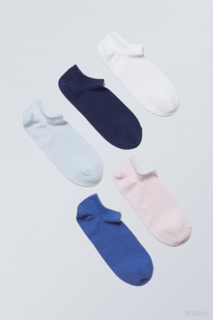 Weekday 5-pack Cotton Trainer Socks 青 | RHVW4724