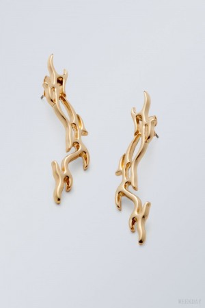 Weekday Asta Earrings ゴールド | PGDM7673