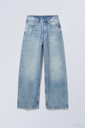 Weekday Astro Loose Baggy Jeans 青 | OTWY0565