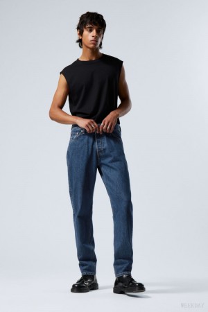 Weekday Barrel Relaxed Tapered Jeans 青 | GFCC8669