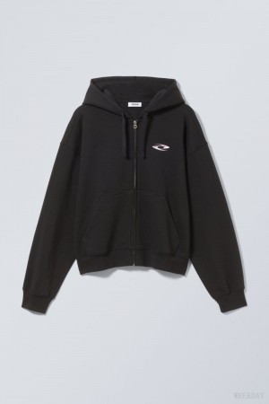 Weekday Boxy グラフィック Zip Hoodie Eternity | EDGS6599