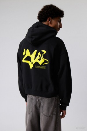 Weekday Boxy グラフィック Zip Hoodie Liquid Dance | RACJ5143