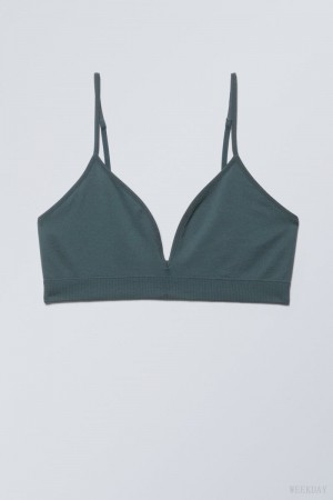 Weekday Cat Soft Triangle Bra ブラ ターコイズ | RBVS8291