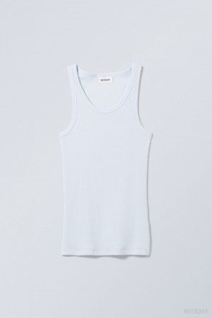 Weekday Close Fitted Tank Top ライト青 | FSYC6694