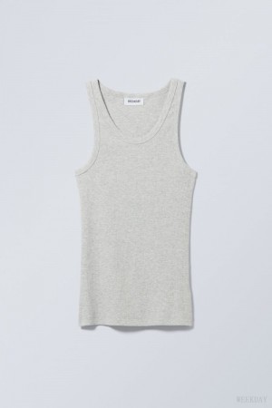 Weekday Close Fitted Tank Top グレー | SKET0429