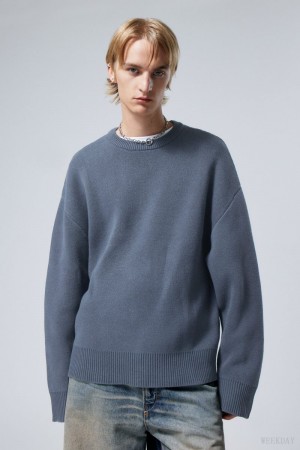 Weekday Cypher Oversized Sweater 青 | VNFB9461