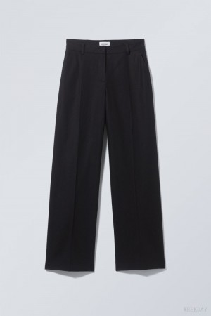 Weekday Cyrus Linen Mix Trousers 黒 | OOIT9556