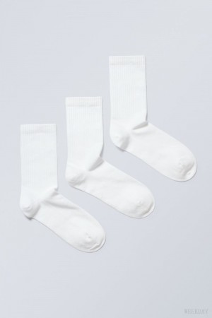 Weekday Eleven Socks 3-pack 白 | MUDS2253