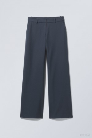 Weekday Emily Low Waist Suiting Trousers ネイビー | UZXQ2168