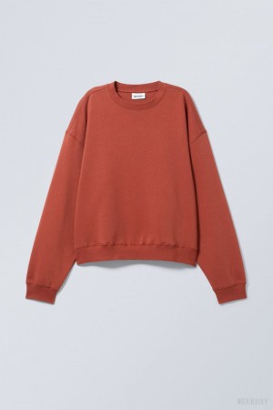 Weekday Essence Standard Sweatshirt ボルドー | CDCP5513