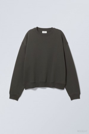 Weekday Essence Standard Sweatshirt 暗グレー | MEAH0508