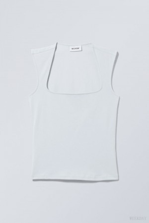 Weekday Esti Tank Top ライト青 | INAC8844