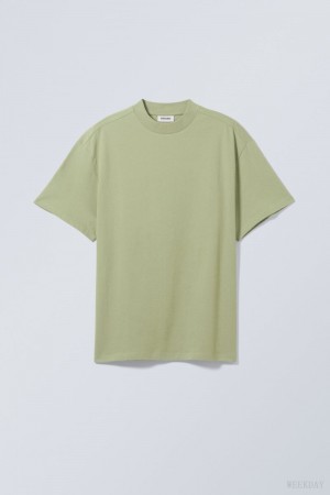 Weekday Great Heavyweight T-shirt 緑 | CWRH5546