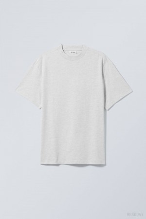 Weekday Great Heavyweight T-shirt ライトグレー | IRQW2677