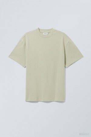 Weekday Great Heavyweight T-shirt カーキ | SXBY7681