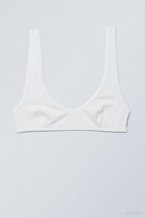 Weekday Jade Soft Cotton Bra ブラ 白 | TNTR3844