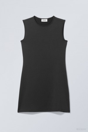 Weekday Johanna Tank ドレス 黒 | NCXR8683