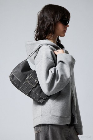 Weekday Kylie Denim Shoulder Bag 黒 | IJXW9587