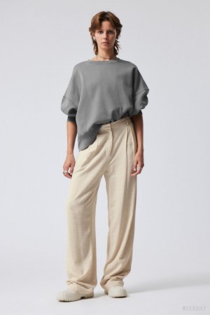 Weekday Lilah Linen Mix Trousers ライトベージュ | VFMJ2766