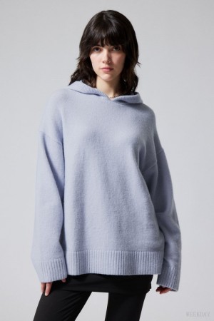 Weekday Marla Oversized Soft Knit Hoodie ライト紫 | AGVC9894