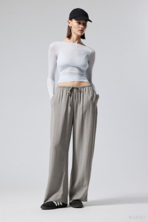 Weekday Mia Structured Trousers グレー | XUBB3060