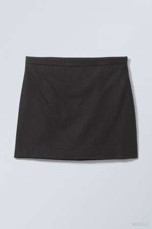 Weekday Millie Linen Mix Mini Skirt 黒 | NZIH1329