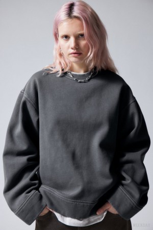 Weekday Oversized Heavyweight Sweatshirt グレー | ALOM3026