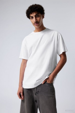 Weekday Oversized Heavyweight T-shirt 白 | CDZZ8753