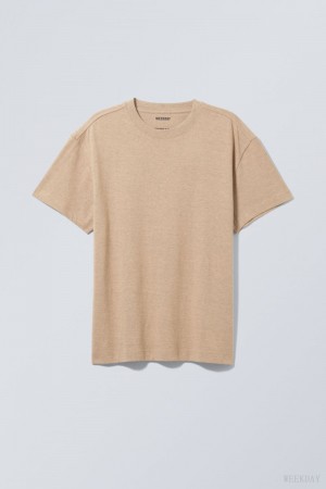 Weekday Oversized Heavyweight T-shirt ブラウン | CXOJ6966