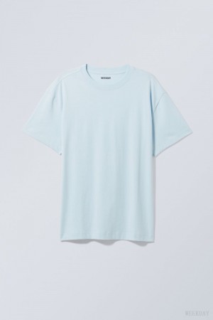 Weekday Oversized Heavyweight T-shirt ライト青 | ICAM3154