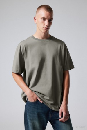 Weekday Oversized Heavyweight T-shirt グレー | LLWX6667