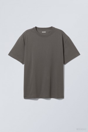 Weekday Oversized Heavyweight T-shirt 暗グレー | QCDT9805