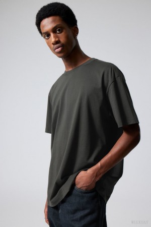 Weekday Oversized Heavyweight T-shirt 黒 | UDML4063