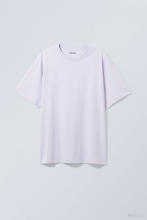 Weekday Oversized Heavyweight T-shirt 紫 | VZNF0450