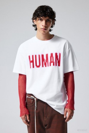 Weekday Oversized グラフィック Printed T-shirt Human | VPKF6053