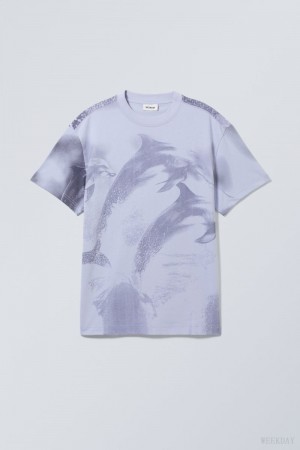 Weekday Oversized グラフィック Printed T-shirt Jumping Dolphins | ZOIX9622