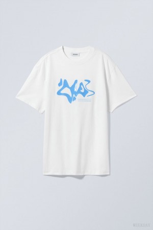 Weekday Oversized グラフィック Printed T-shirt Liquid Dance | ZMKU7067