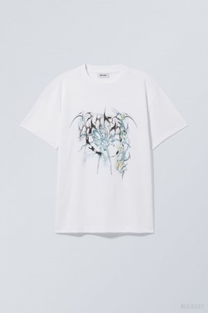 Weekday Oversized グラフィック Printed T-shirt Spider Stars | JEBV6854