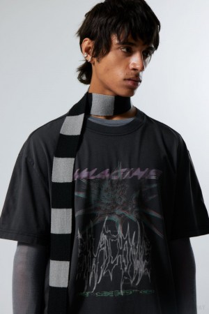 Weekday Oversized グラフィック Printed T-shirt 黒 | ERQV0827