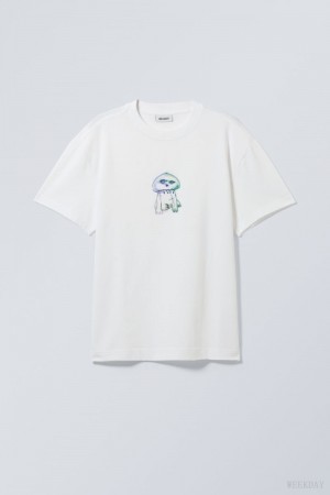 Weekday Oversized グラフィック Printed T-shirt 紫 緑 | VVUI2161