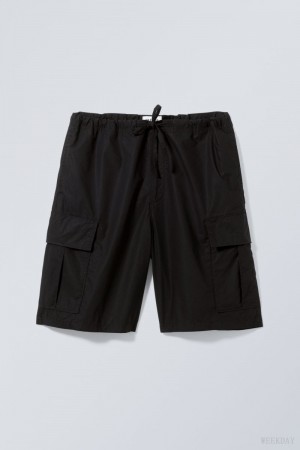 Weekday Parachute Loose Cargo Shorts 黒 | CCKA7918