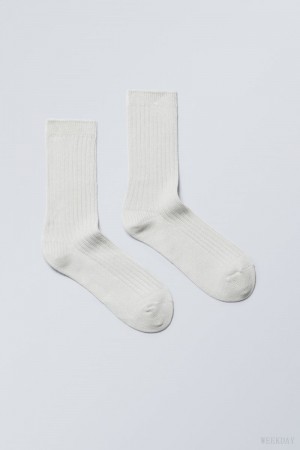 Weekday Pond リブ付き Socks ライト | LOQP1015