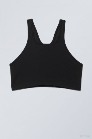 Weekday Racerback ビキニ Top 黒 | SNFA0139