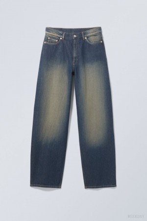 Weekday Rail ミッドカット Loose 真っ直ぐ Jeans 青 | YAAM4325