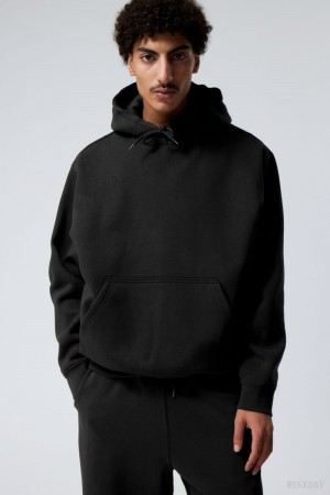 Weekday Relaxed Heavy Hoodie 黒 | QTUO2746