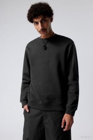 Weekday Standard Midweight Sweatshirt 黒 | HLHE0334