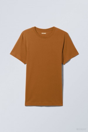 Weekday Standard Midweight T-shirt ブラウン | KTMI1207