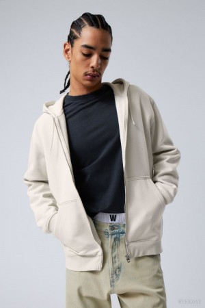 Weekday Standard Midweight Zip Hoodie ライトグレー | YJNO9396