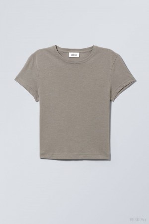 Weekday Tight Fitted T-shirt 暗グレー | OSBZ2697